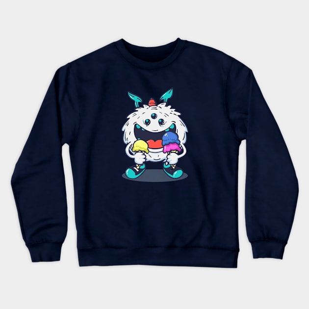 Monster Ice Cream Crewneck Sweatshirt by borneoliveco